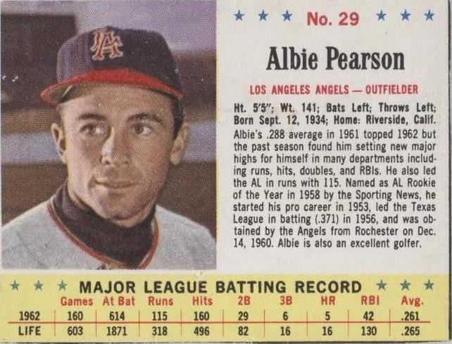 1963 Jell-O - Albie Pearson #29 - 1 of 1