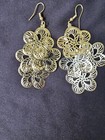 Dangle Hook Earrings Gold Tone Dainty Flower Cluster Earing Boho Earring