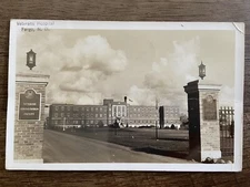 1942 - Veterans Hospital - Fargo, ND - Real Photo Antique Postcard RPPC