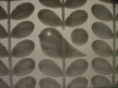 Orla Kiely Samtstoff Early Bird Graphit Grau Polster Kissen Vorhang