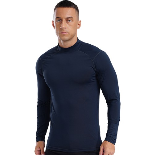 Men's Compression Shirts Long Sleeve Shirt Quick Drying Sports Base-Layer Top - Picture 34 of 71