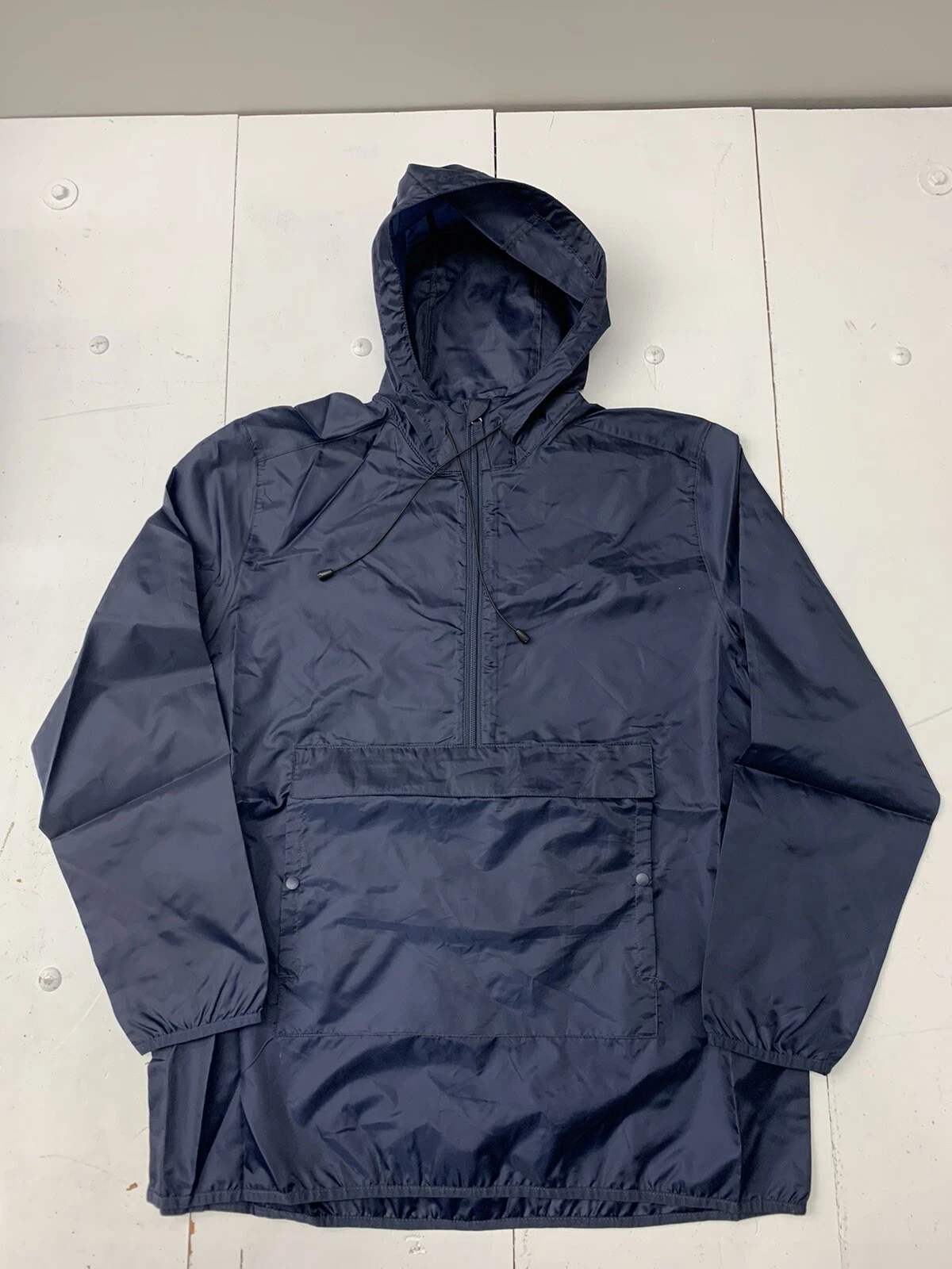 Team 365 Mens Dark Blue 1/2 Zip Windbreaker Size Large