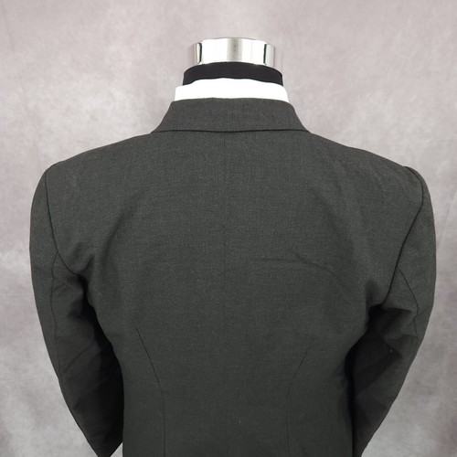 Macways Tuxedo Blazer Jacket Mens 38 Gray Sports Coat Double Breasted Peaked - Picture 7 of 14
