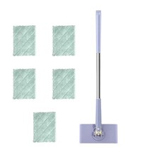 Upgraded Zero Touch Snap Grip Mop Cleaning Cloth Changing Mop, 360 Rotating Head
