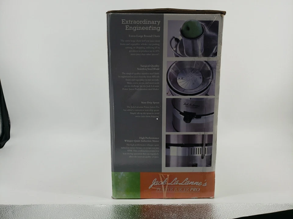 Jack LaLanne's Power Juicer Pro Stainless Steel Model E-1189 New Open Box READ  - Image 4 of 4