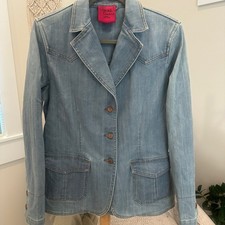 Carols  Denim Light Wash Denim Blazer Jacket / Size S fits medium 