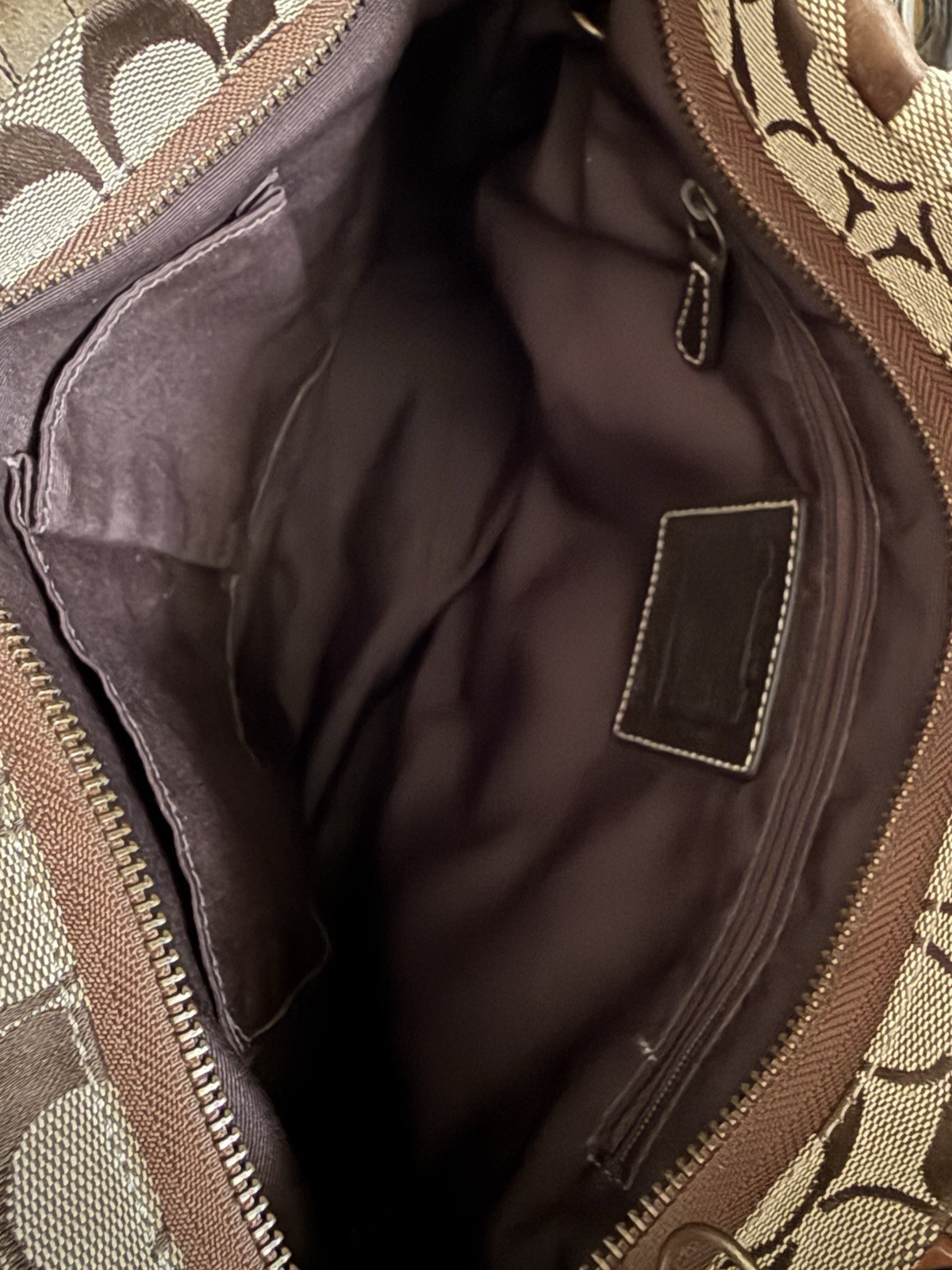 Coach Patchwork Jacquard Brown Leather Shoulder B… - image 9