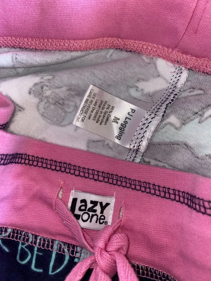 Lazy One “YETI FOR BED” Women’s M Long John Pajama Pants Blue Pink W/Graphics - Image 4 of 4