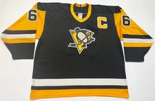 Vintage CCM Pittsburgh Penguins LEMIEUX #66 NHL Hockey Jersey Man XL Black USA