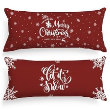 Christmas Body Pillowcase 20x54 Set of 2, Red Green 54" x 20" Pack of 2