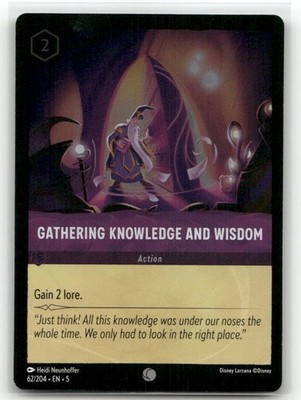 Gathering Knowledge and Wisdom 62/204 Foil Shimmering Skies Lorcana Disney TCG
