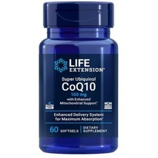 Life Extension Super Ubiquinol CoQ10 100mg Enhanced Mitochondrial - 60 capsules