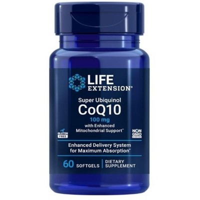 Life Extension Super Ubiquinol CoQ10 100mg Enhanced Mitochondrial - 60 capsules