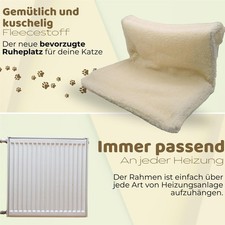 HolyKat Hängeematte Heizung Fenster - Fleecebett Katze - Beige Neu