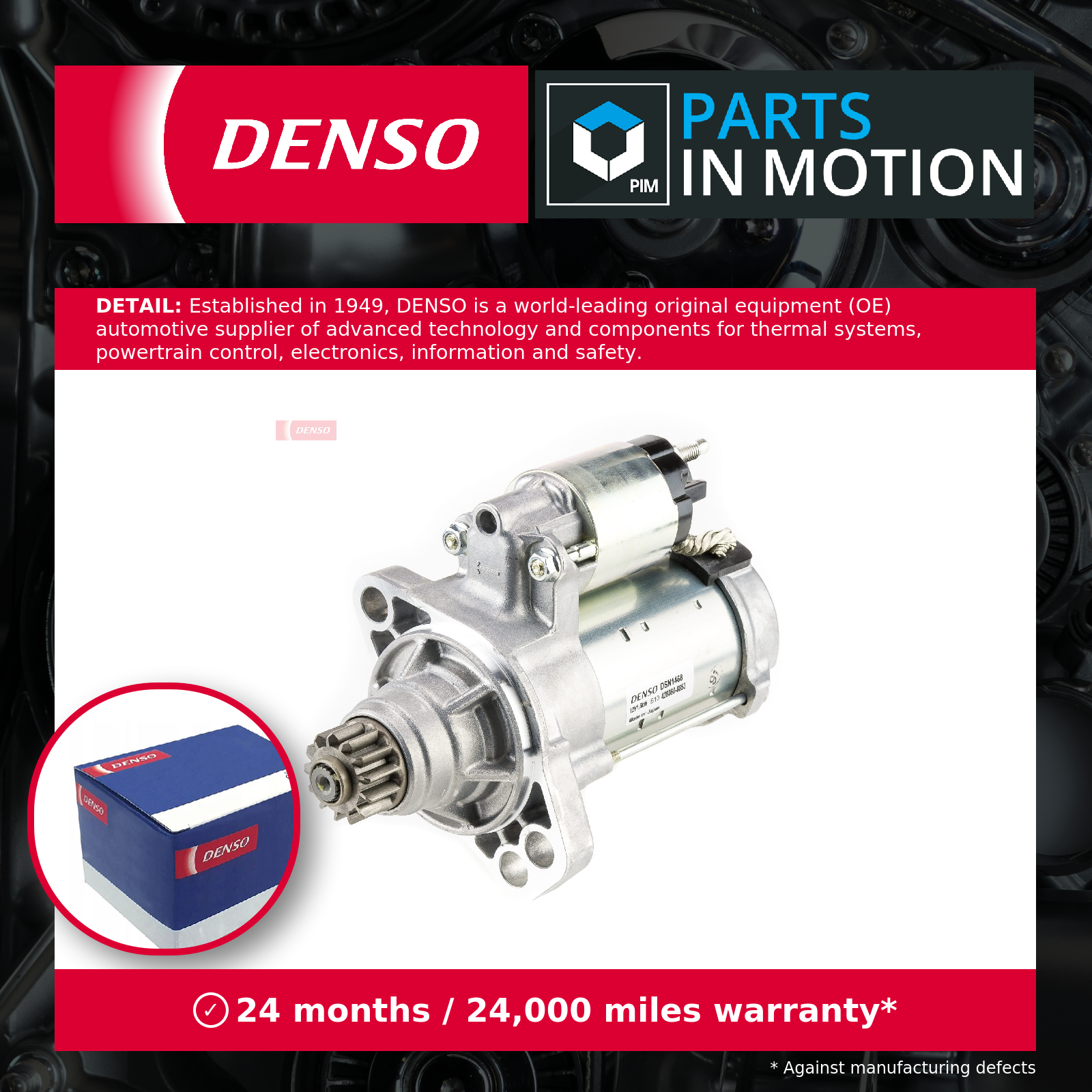 Starter Motor fits VW POLO 1.0 1.2 1.4 1.8 2012 on DAJA Manual Transmission New