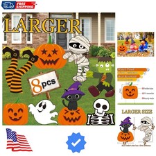 Cute Halloween Garden Stakes - 8PCS Waterproof Lawn Decor for Fall Celebrations