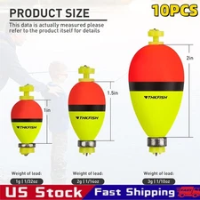 v10PCS Weighted Fishing Bobbers Slip Bobbers for Catfish with Spring Clip EVA