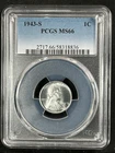 1943-S  1C  Lincoln Wheat One Cent  PCGS MS66  58318836