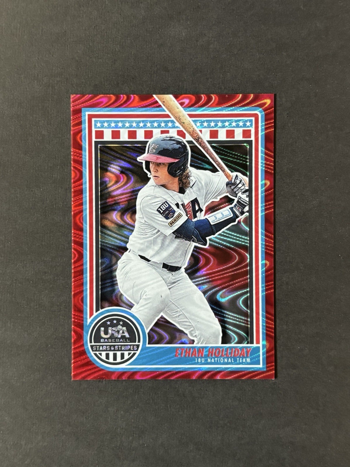 2025 Panini Stars and Stripes - Ethan Holliday #67 Red Swirl /249 (RC)