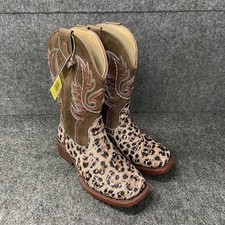 ROPER Glitter Leopard Square Toe Western Boot Girls' Size US 10 Pink