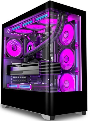 PC Gehäuse Vorinstallierter 7 × 120MM PWM ARGB Lüfter, ATX Mid Tower PC