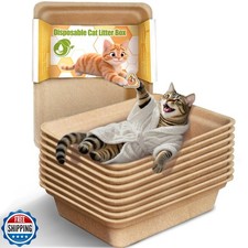 Disposable Litter Boxes for Cats Leak-Proof: 9-Pack Odor Control Sustainable