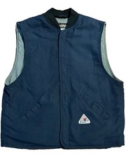 Bulwark FR Vest Mens Large Navy Nomex Made With Kevlar Flame Resistant Workwear