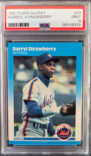 1987 FLEER GLOSSY #23 DARRYL STRAWBERRY PSA MINT 9! EXCELLENT CENTERING!