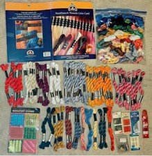 DMC Needlepoint Threads, all 3 size, 16 colorfast colors w/ 16 new needles