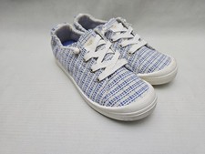 Women  s ROXY Bayshore Plus Lace-Up Sneaker shoe 7 woven blue plaid