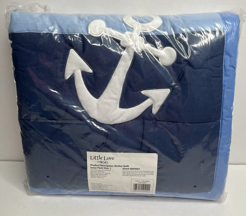 Little Love: Colcha de berço âncora por NoJo- Chevron NOVA 42 pol x 33 pol - Imagem 2 de 4