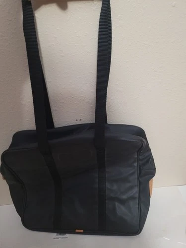 Jon Hart Black Nylon Leather Trim Messenger Travel Shoulder Bag NOT MONOGRAMMED