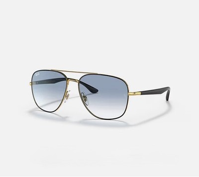 Ray-Ban RB3683 Sonnenbrille poliertes silbernes Metallgestell dunkelgraue Gläser