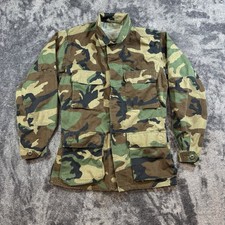 VTG US Army Coat Woodland Camo Combat Jacket BDU Extra Small Regular Military