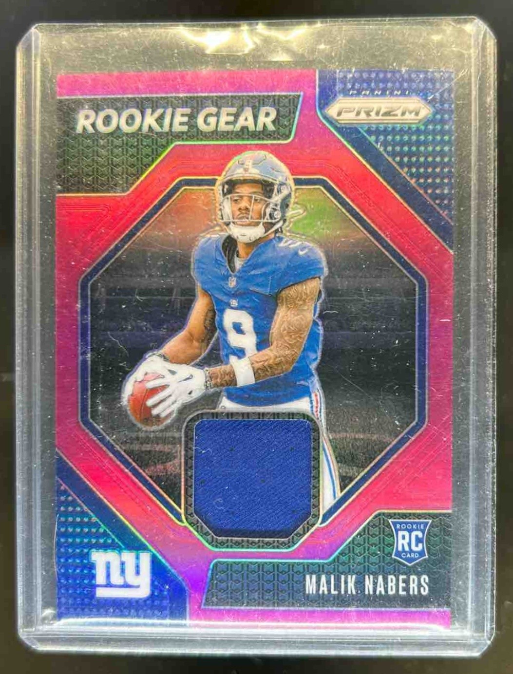 2024 Prizm Malik Nabers Rookie Gear RC Jersey Pink Rookie #RG-MNS Giants