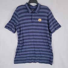 Antigua Polo Shirt Men's XL Blue Striped Auburn Tigers Embroidered Cotton