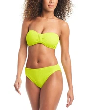 Bar III Women's Textured Hipster Bikini Bottoms (Sunny Lime, X-Large)
