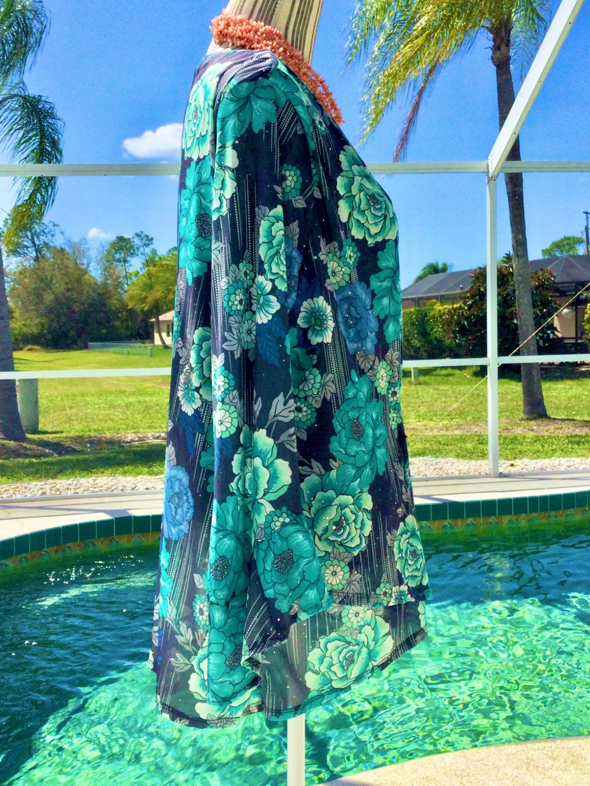 RUBY RD Gray,Blue,Green DRAMATIC Beaded/Floral Be… - image 6