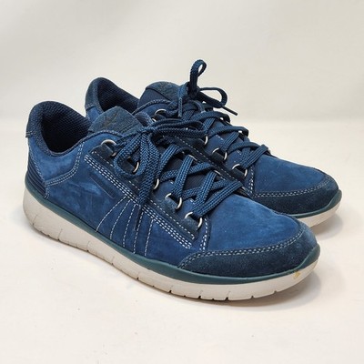 Allrounder by Mephisto Lavido Blue Leather Sneakers Women Size 10 Casual Shoes