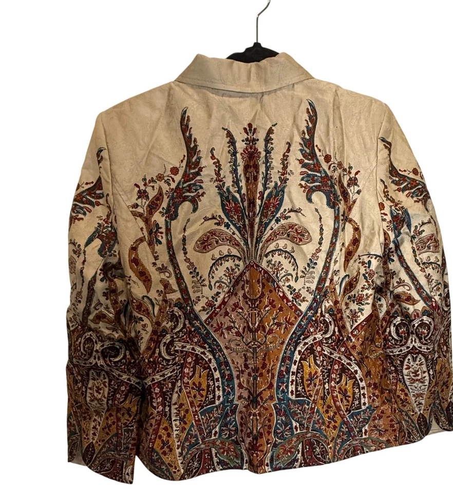 Coldwater Creek Baroque Tapestry Jacket M Vintage Artsy Boho Eclectic Grandma - Image 2 of 4