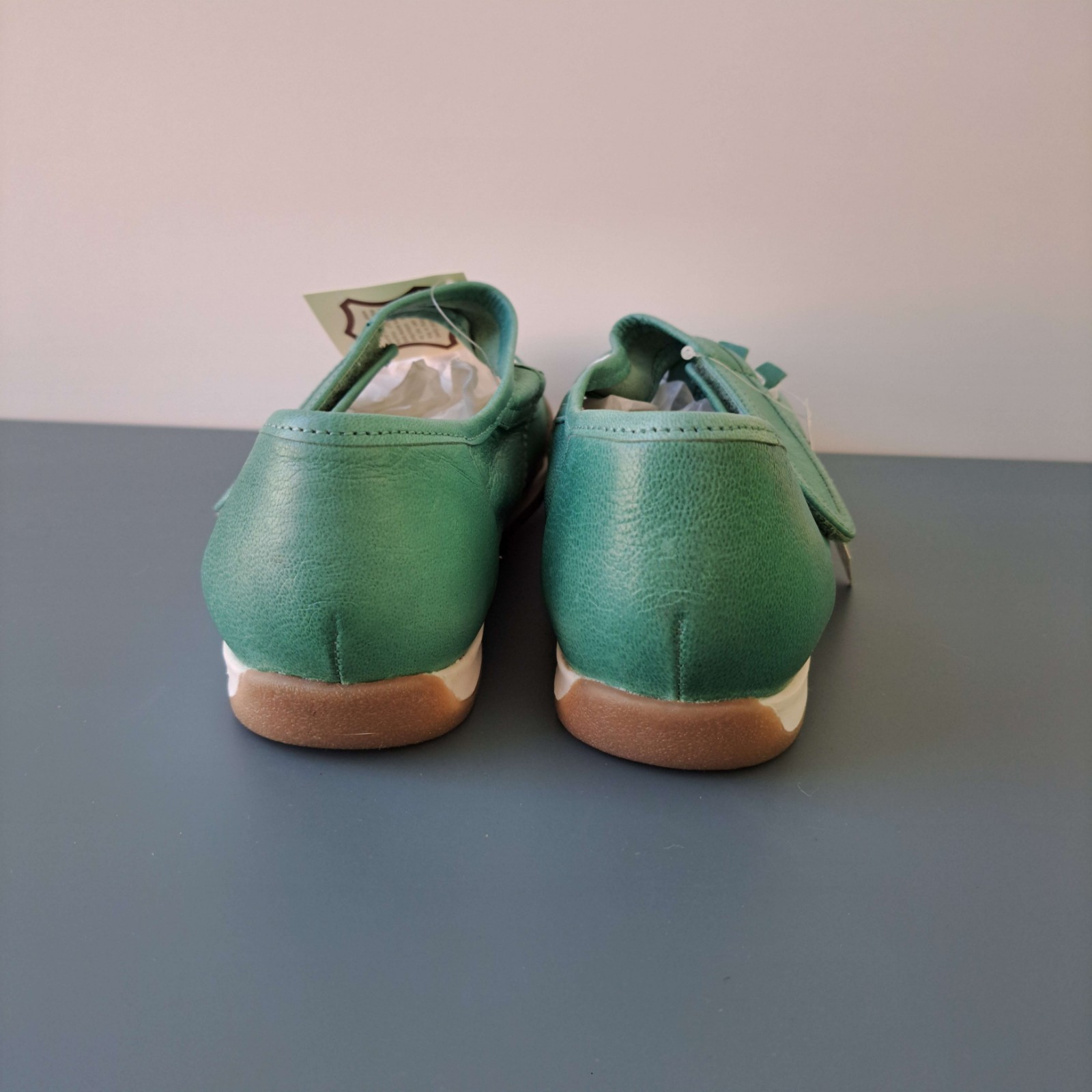 NUEVO Zapatos Mary Jane Easystep Cuero Verde Talla 4 EU 37 EEE Extra Anchos Comodidad
