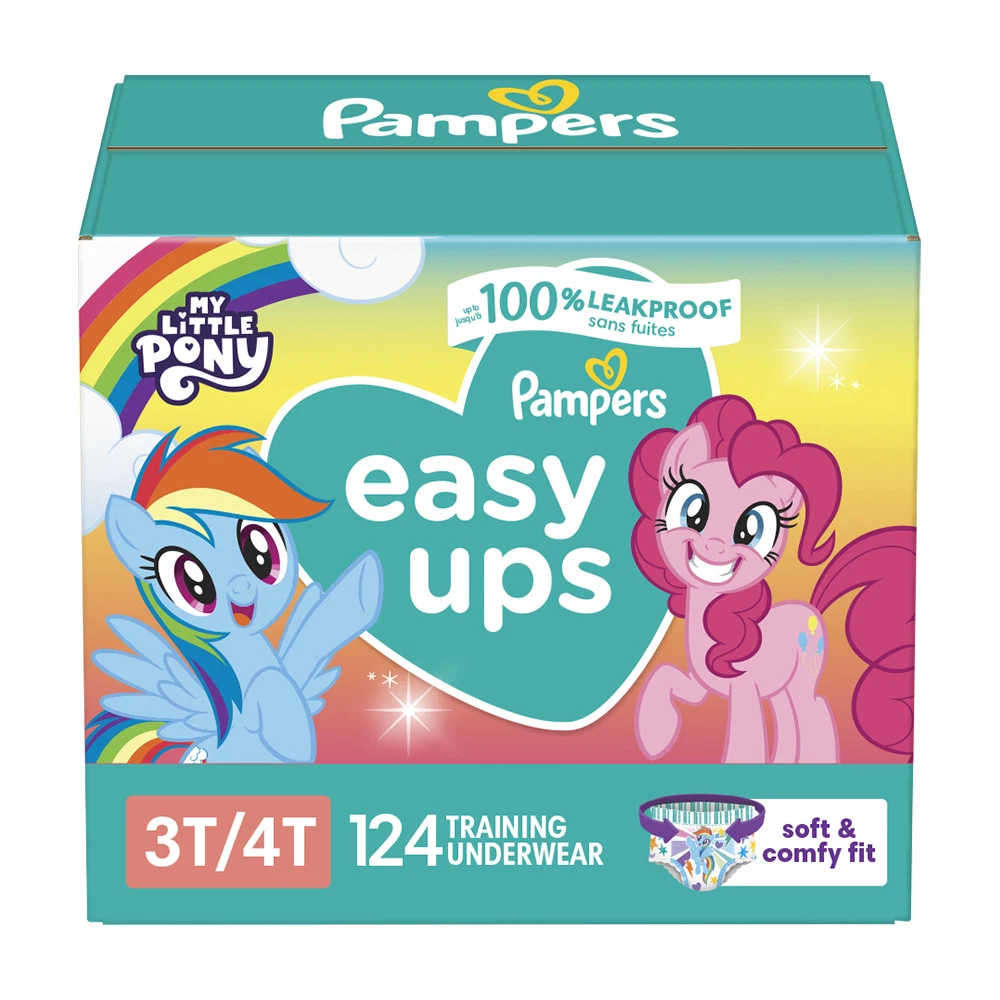 Pampers Easy Ups Training Underwear Girls Size 5, 3T/4T, 124 CT