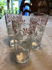 vintage glass drinking glasses/Kitchen Utensils motif in pink, white, blue color — photo 5