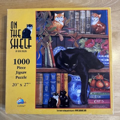 Sunout Inc. Im Regal 1000 Teile Puzzle von Chrissie Snelling Katzenliebhaber