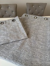 Ashley Wilde Group - Silver Grey Eyelet Lined Curtains 89” Width X 72” Drop