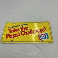 Vintage Take The Pepsi Challenge! Let Your Taste Decide Metal License Plate Tag