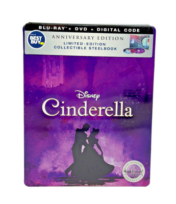 Cinderella Anniversary Edition Steelbook Blu-ray DVD Best Buy Disney Signature
