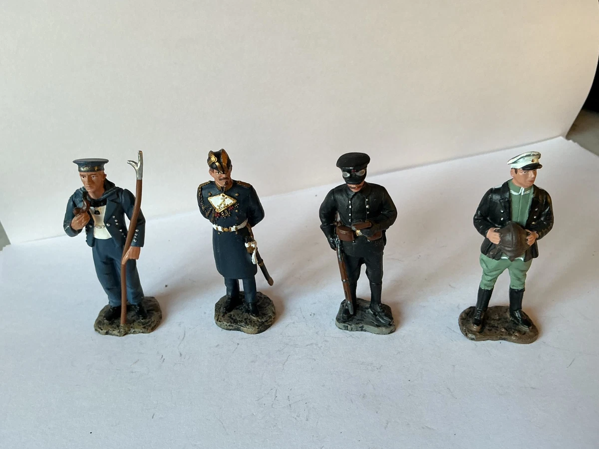 Lot De 3 Soldats Allemands En Plomb – Seconde Guerre Mondiale – Figurines 10,5 Cm