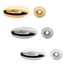 Brass Metal Oval Shape Beads Spacers Jewelry Making Findings 4mm, 7mm Sizes