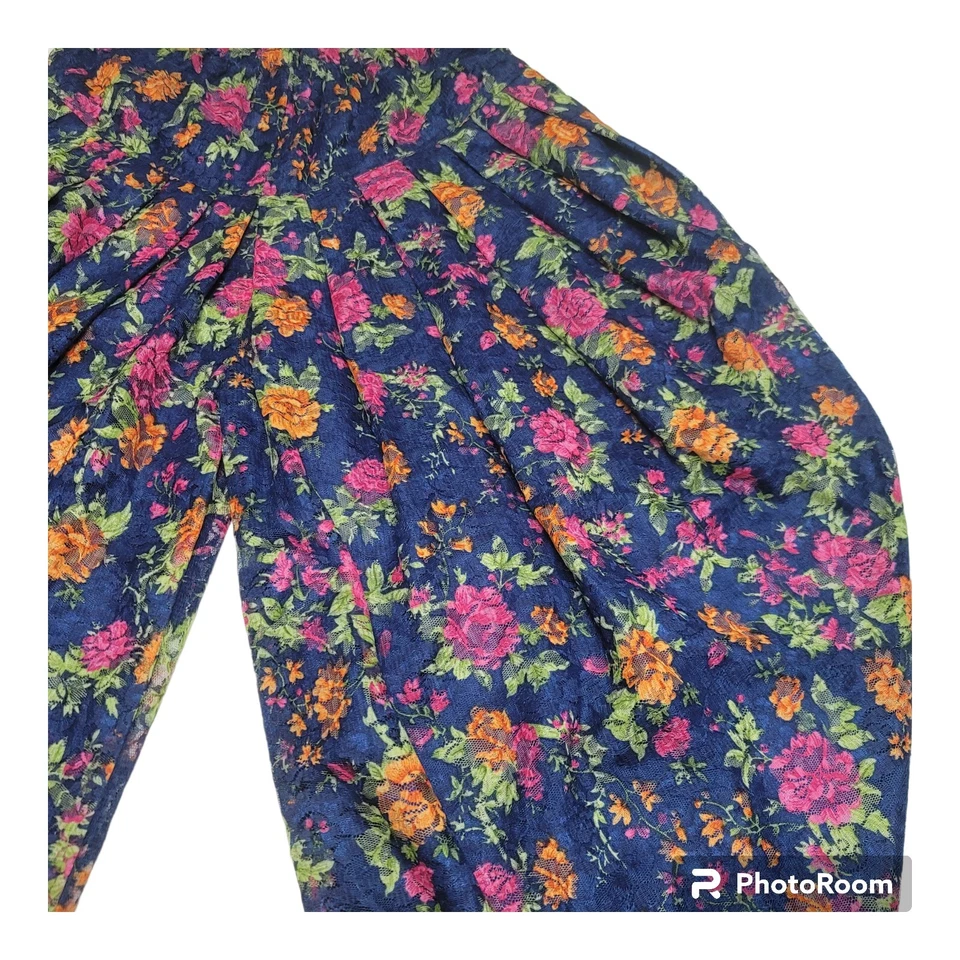 Pantalones para mujer Boho Harem Genie forrados florales se ajusta a la cintura 28" - 38" sin marca usados en excelente estado Foto 3 de 4